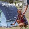 Skydome Camping Tent, 4 Person Weatherproof Tent with 5 Minute Setup, includes Pre-Attached Poles, Rainfly, Carry Bag