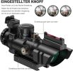 4X32 Prism Rifle Scope With Rear Iron Sight & Fiber Optics Sight Tri-Illuminated Rapid-Changing Etched Reticle ACOG 20mm Rail