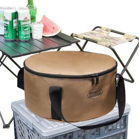 Multifunctional Portable Dutch Oven Canvas Storage Pouch Storage Bags Cooking Utensils Organizer for Outdoor Activities BBQ (Color: L)