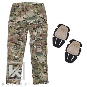 KRYDEX Tactical G3 Combat Pants CP Style BDU Uniform Trousers With Knee Pads For Hunting Outdoor Hiking Men Clothes (Color: MC, size: L(34W))